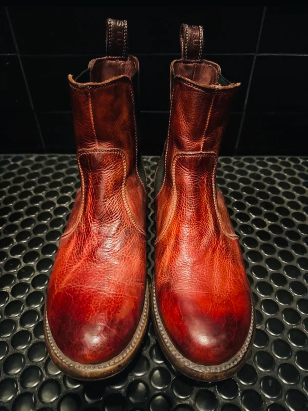 BED|STÜ Women’s Leather Chelsea Ankle Boots Burgundy/Rust Size 7.5